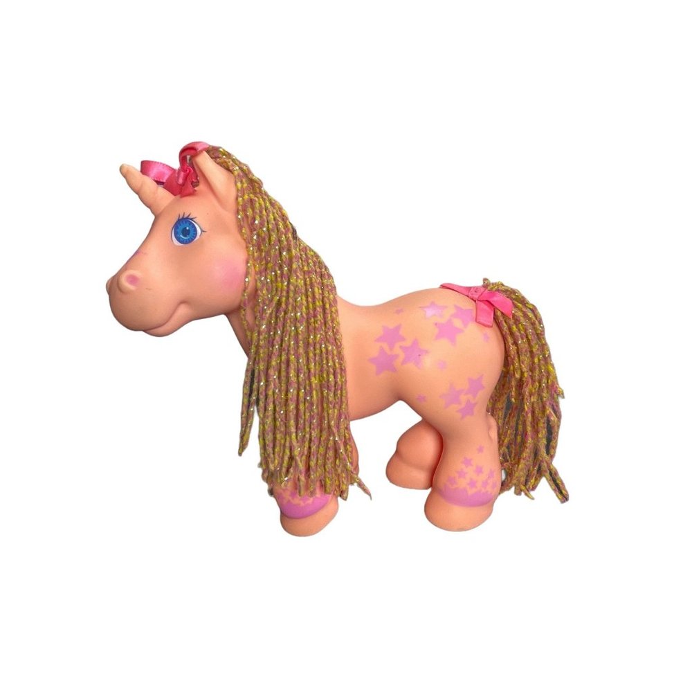 1992 Hasbro Cabbage Patch Kids Crimp N Curl Unicorn Pony Pink Stars 6.5” READ
